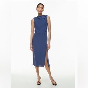 Babaton Matte Satin Boatneck Midi Announcement Dress Size 00